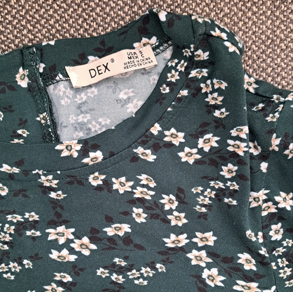 DEX Green Floral Dress - Picture 2 of 4